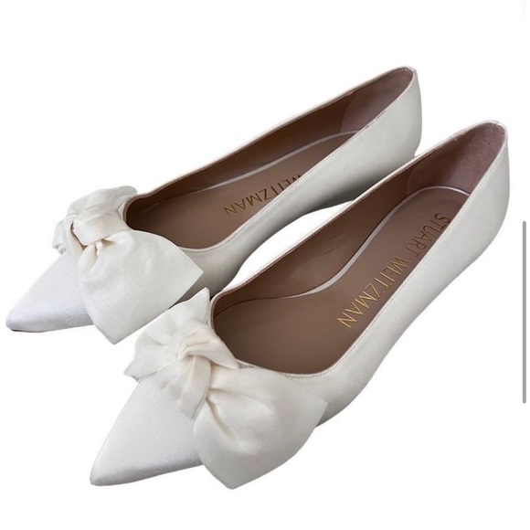 NWT Stuart Weitzman Anny Mesh Bow Flats - Picture 6 of 10
